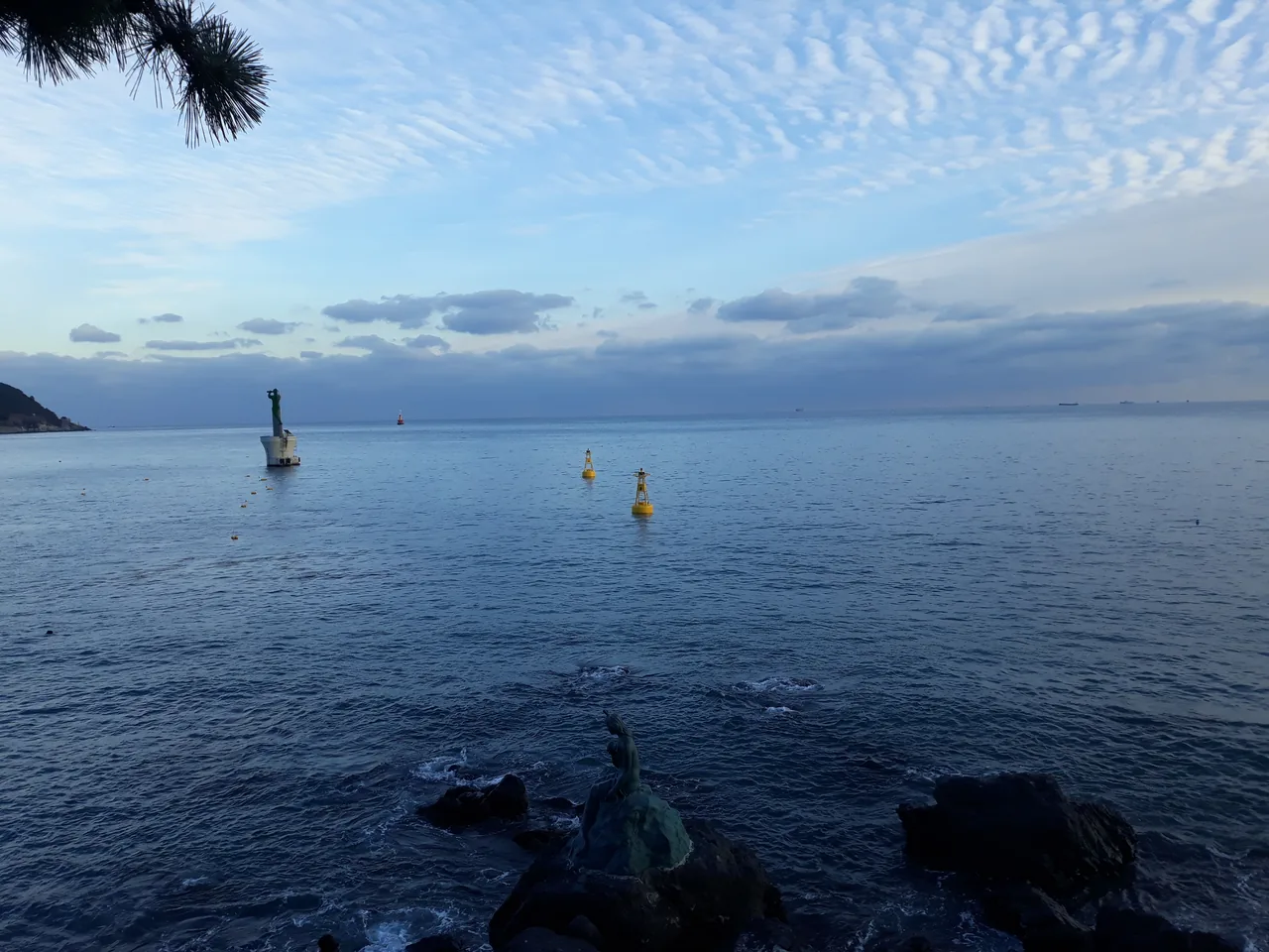 冬季清晨海雲臺海灘的日出與海鷗 冬季清晨海雲臺海灘的日出與海鷗
