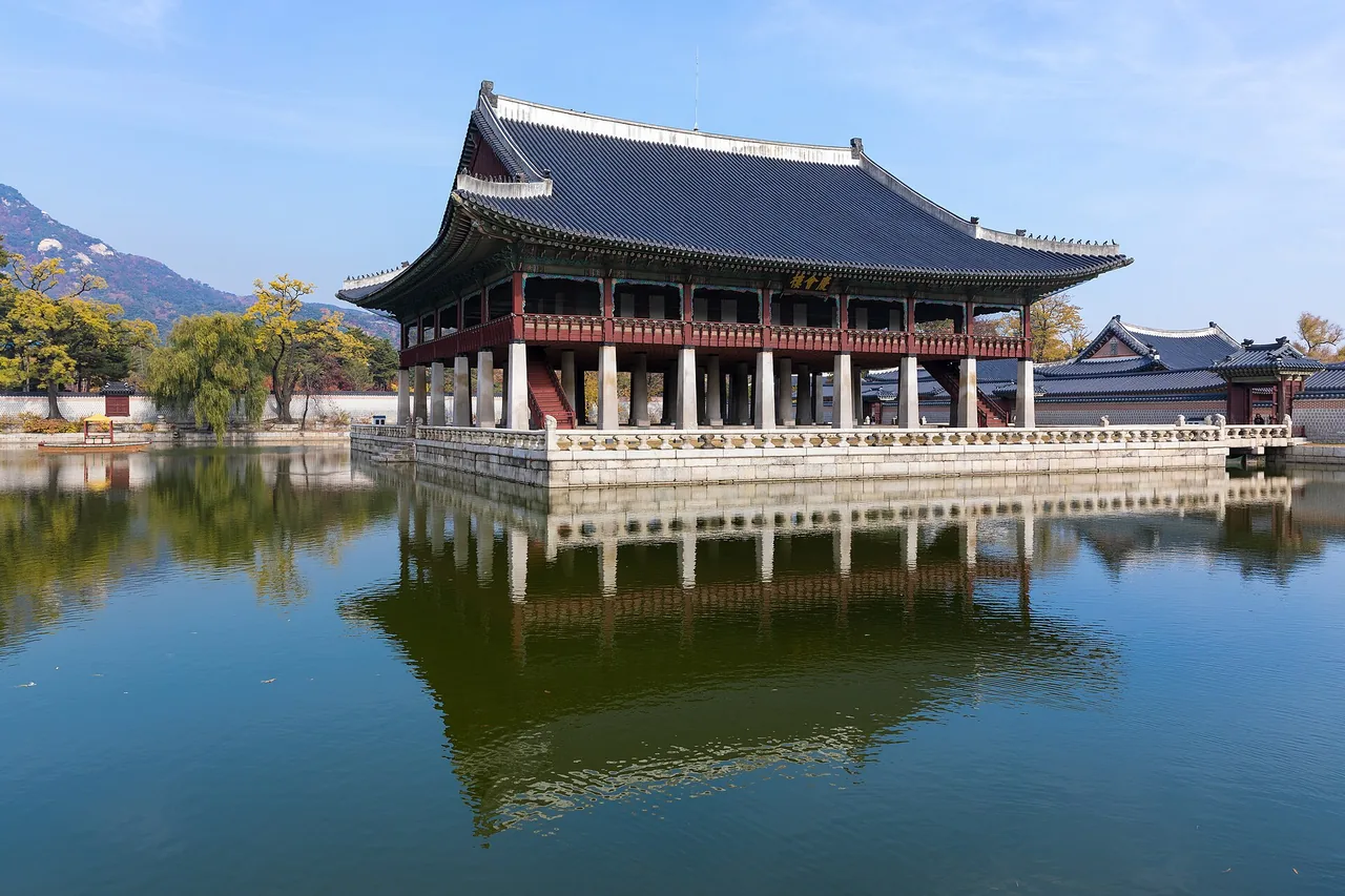 Gyeonghoeru Pavilion over the pond at Gyeongbokgung Palace in Seoul