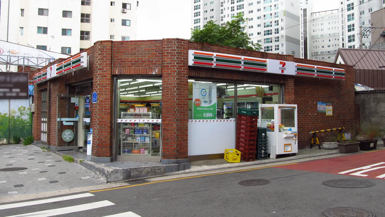 A 7-Eleven convenience store in South Korea A 7-Eleven convenience store in South Korea