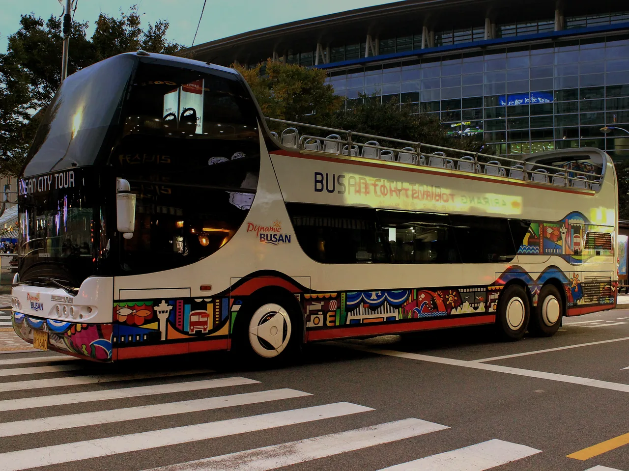 The open-top Busan City Tour Bus, included with the Visit Busan Pass The open-top Busan City Tour Bus, included with the Visit Busan Pass