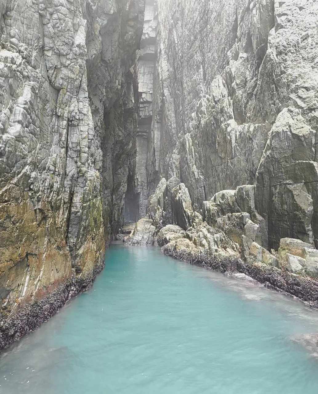 The entrance to a sea cave in the Haegeumgang islets off Geoje