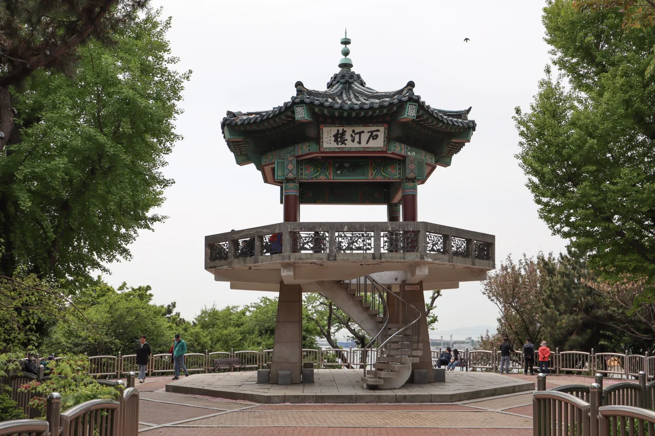 Seokjeongnu pavilion on the hill in Jayu Park