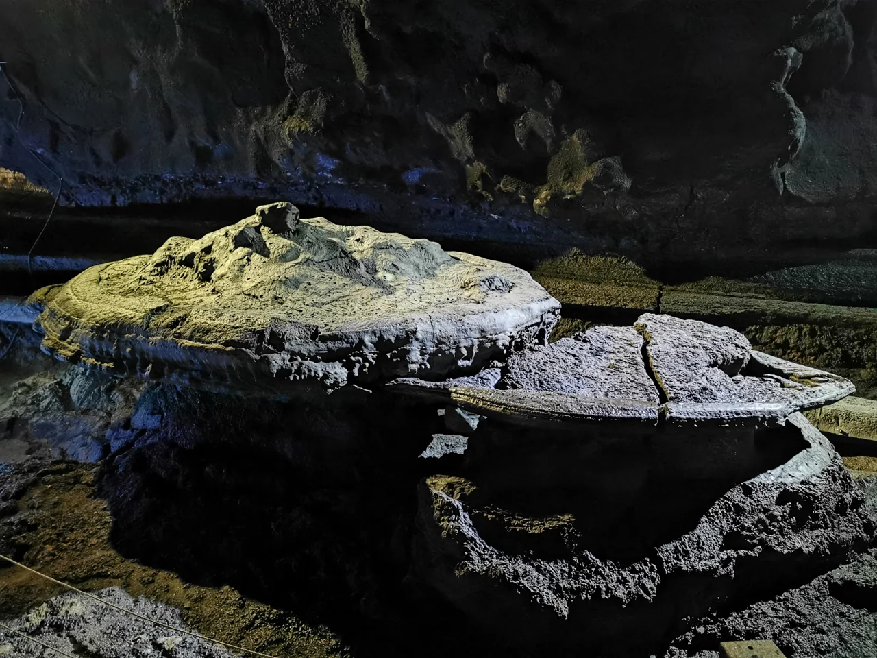 Inside the Manjanggul lava tube on Jeju