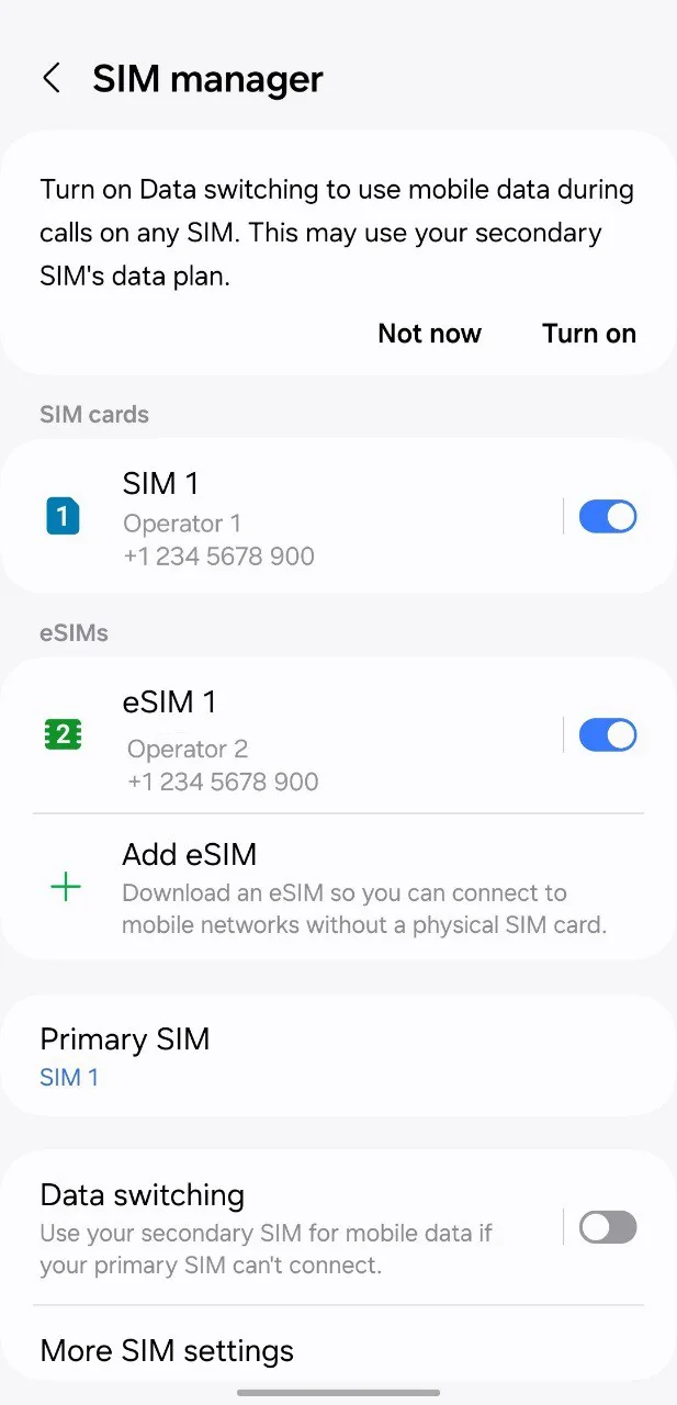 Androidスマートフォンのモバイル通信プラン追加画面