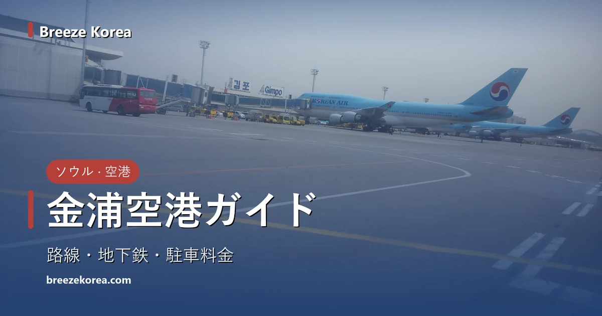 金浦空港の国内線ターミナル前に駐機する旅客機 金浦空港の国内線ターミナル前に駐機する旅客機