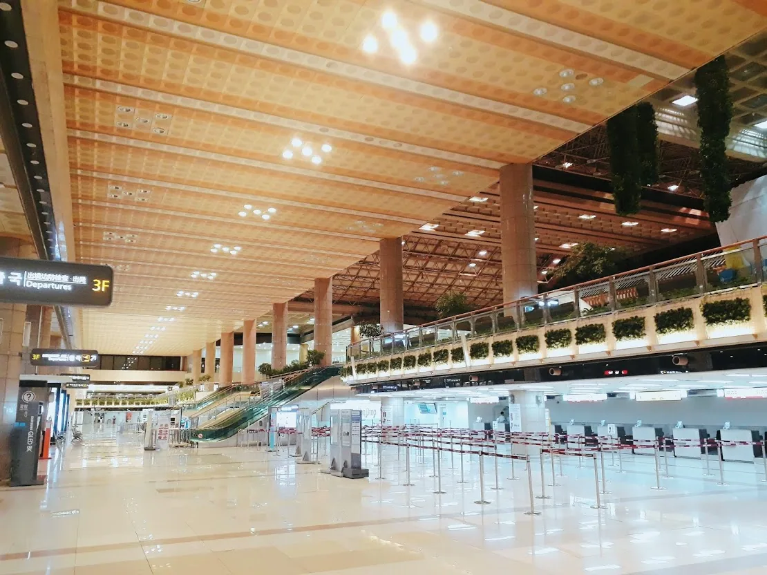 The departures hall of the international terminal at Gimpo Airport